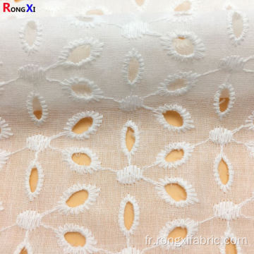 Tissu à œillets en coton Tissu en dentelle 100 % coton